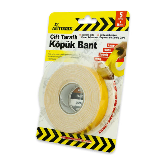 Çift Taraflı Köpük Bant 18 MM X 5 MT